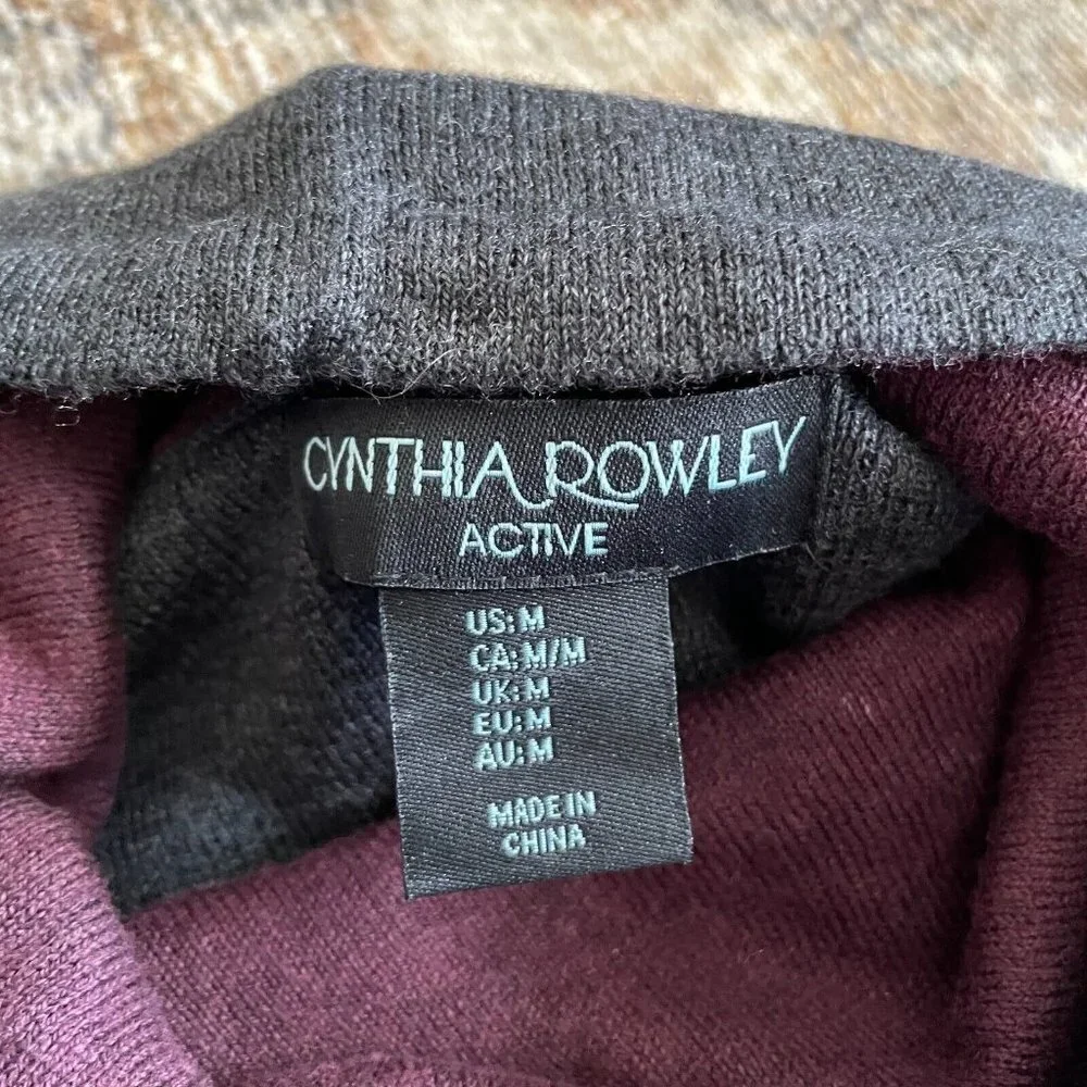 Cynthia Rowley Active Sweater Tunic‎ Women Sz M Gray Mock Neck Athleisure Dress